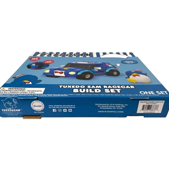 New Sanrio Hello Kitty Tuxedo Sam Racecar Build Set 125 Pc W/ Tuxedo Sam Figure - Picture 3 of 3